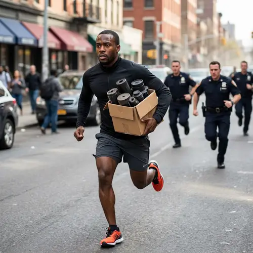 High-Speed Footrace with Intriguing Cylindrical Objects - Thrilling Scene