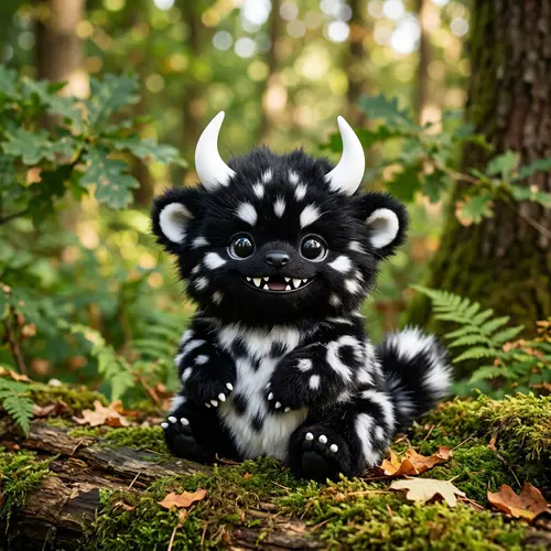 Charming Black and White Monster: Cute Yet Unusual