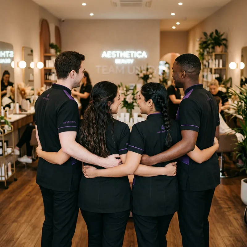 Diverse Beauty Therapists in Stylish Uniforms