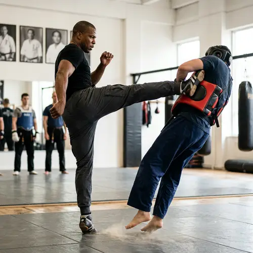 Powerful Kick delivered by an Adult Man