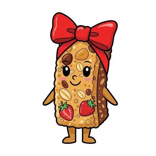Strawberry Bow Granola Bar Mascot