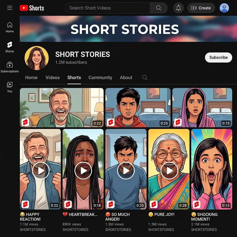 People's Feelings: Short Videos on a Diverse YouTube Channel