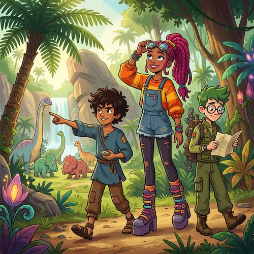 Adventure Series Characters in Prehistoric Environment