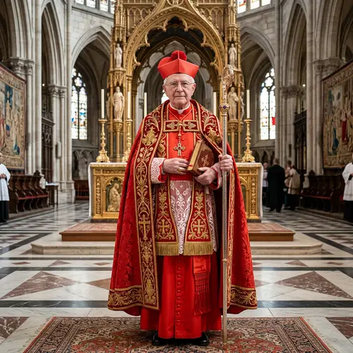 Intricate Cardinal Red Costume with Biretta