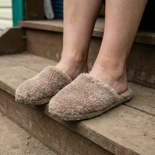Fuzzy Slippers Without Socks - Cozy Comfort