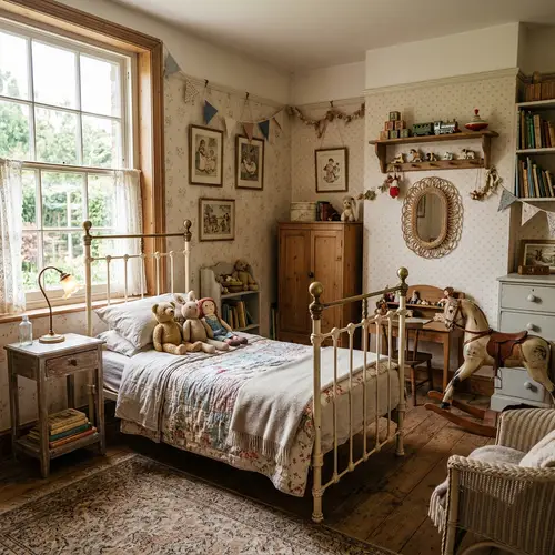 Beautiful Vintage Kids Room with Antique Furniture