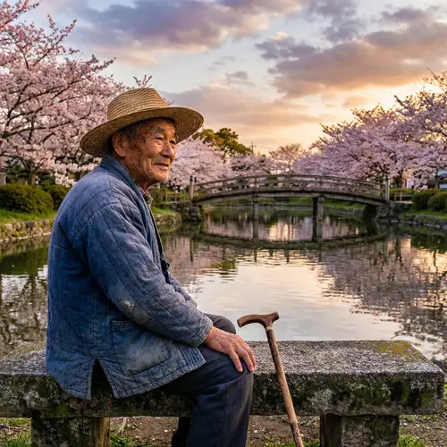 Elderly East Asian Man in Traditional Setting