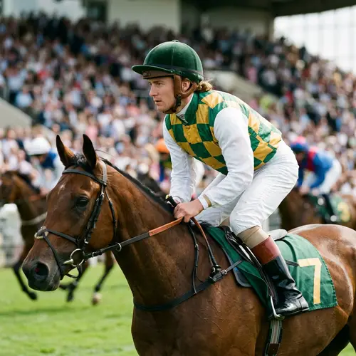 Jockey with Hard Peak Cap and Side Flaps