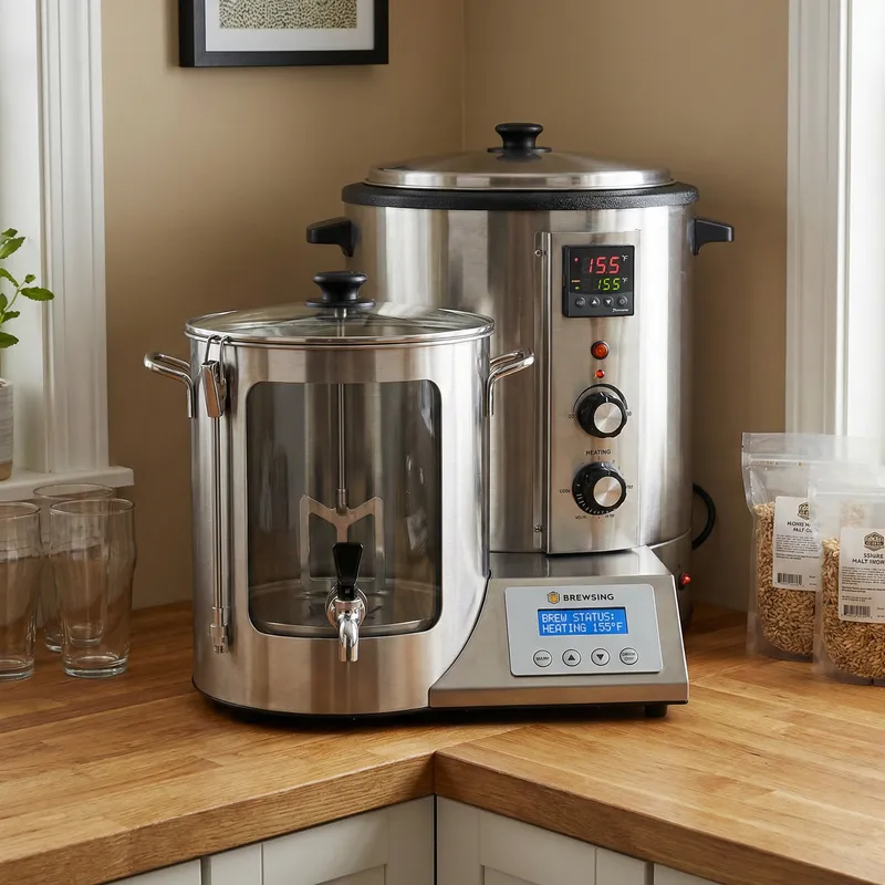 Compact Home Beer Brewing Machine with Dual Tanks Compact Home Beer Brewing Machine with Dual Tanks