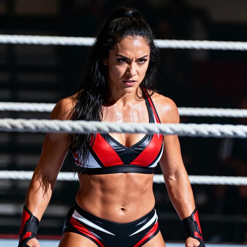 Powerful Female Professional Wrestler in Action