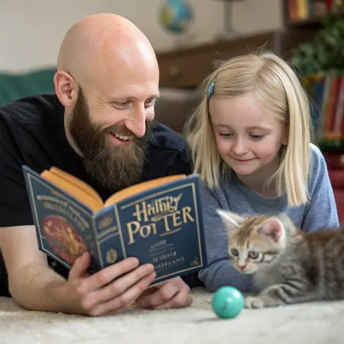 Harry Potter Fans: A Boy, a Girl, and a Kitten