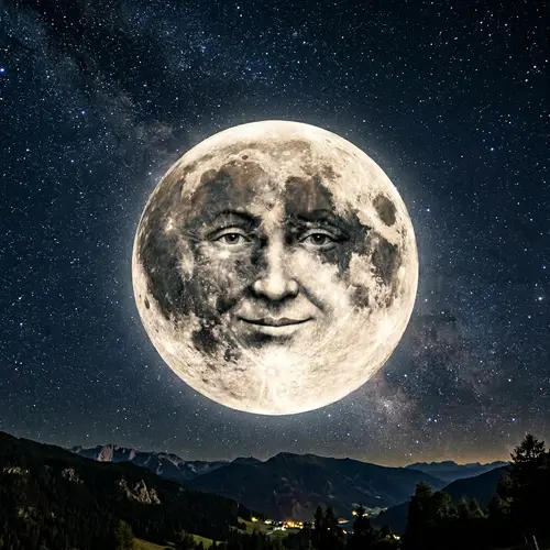 Luna: The Enchanting Full Moon in Midnight Sky