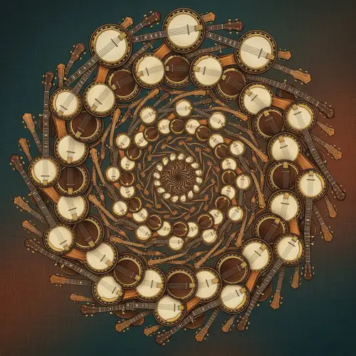 Banjo Tessellation Rotation - Optical Art Design