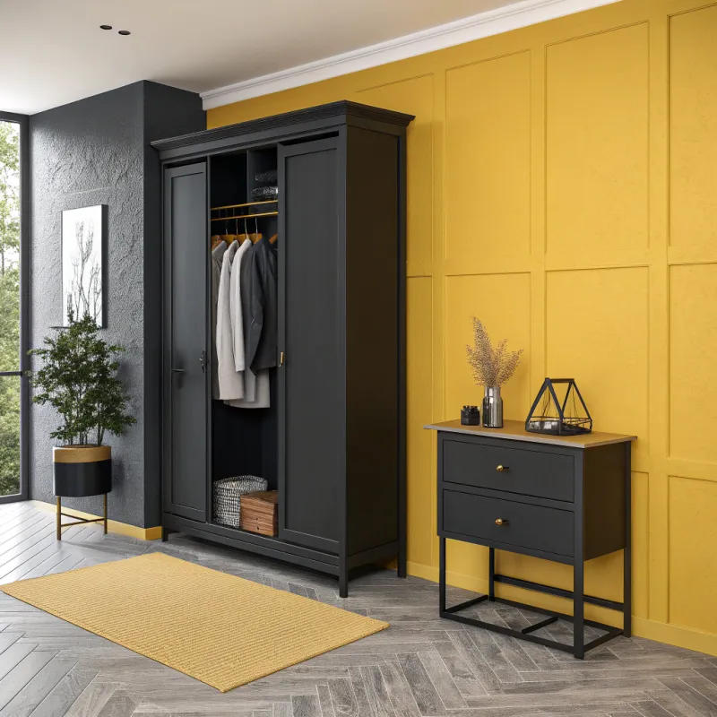 Stylish Black and Mustard Yellow Furniture Design