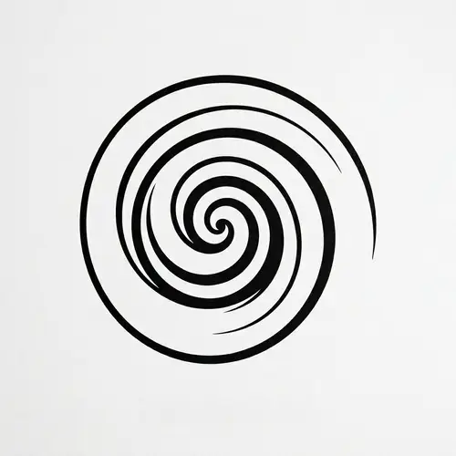 Elegant Black Spiral on White Background