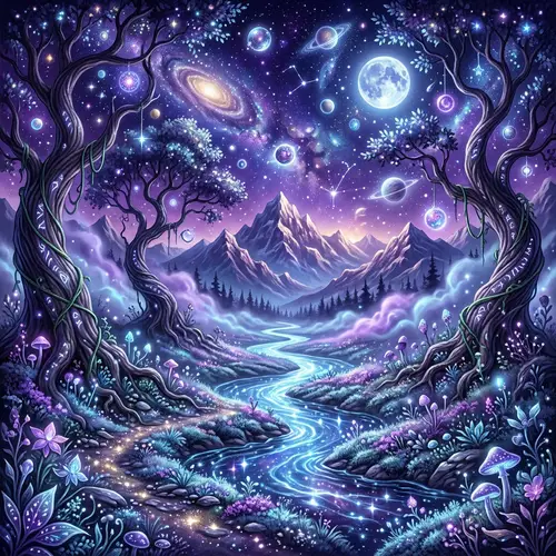 Enchanting Supernatural Landscape with Magical Elements