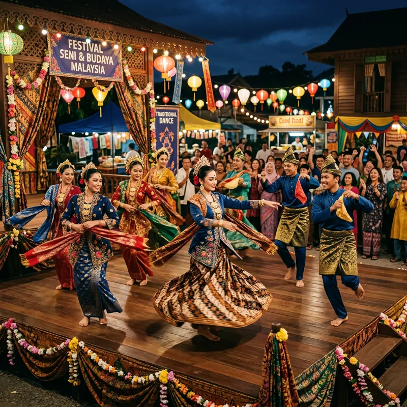 Vibrant Malay Dance Performance in Cultural Malaysia