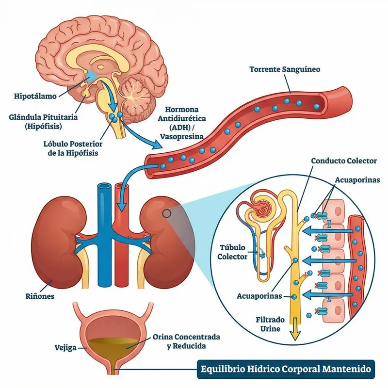 Antidiuretic Hormone (ADH) in Body: Processes & Functions in Spanish Antidiuretic Hormone (ADH) in Body: Processes & Functions in Spanish