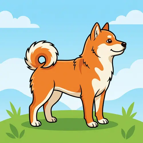Cartoon Shiba Inu Tail Wag Animation Frames