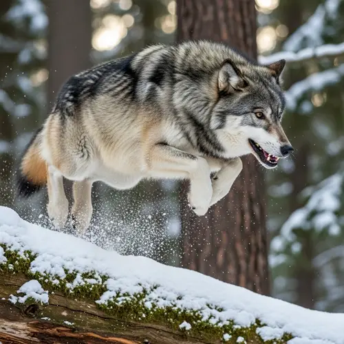 Jumping Wolf: Nature's Majestic Hunter