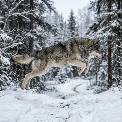 Jumping Wolf: Nature's Majestic Hunter