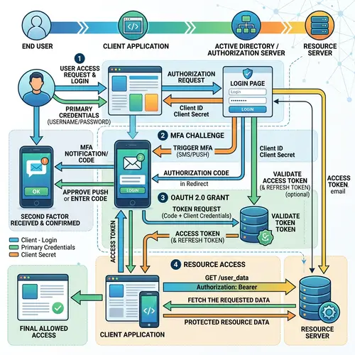 OAuth 2.0 & MFA Process: Active Directory Login Flow