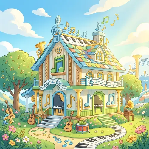 Cheerful Musical House Playlist Cover