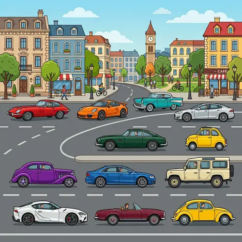 Cool Cars Pictogram: 12 Stylish Vehicles