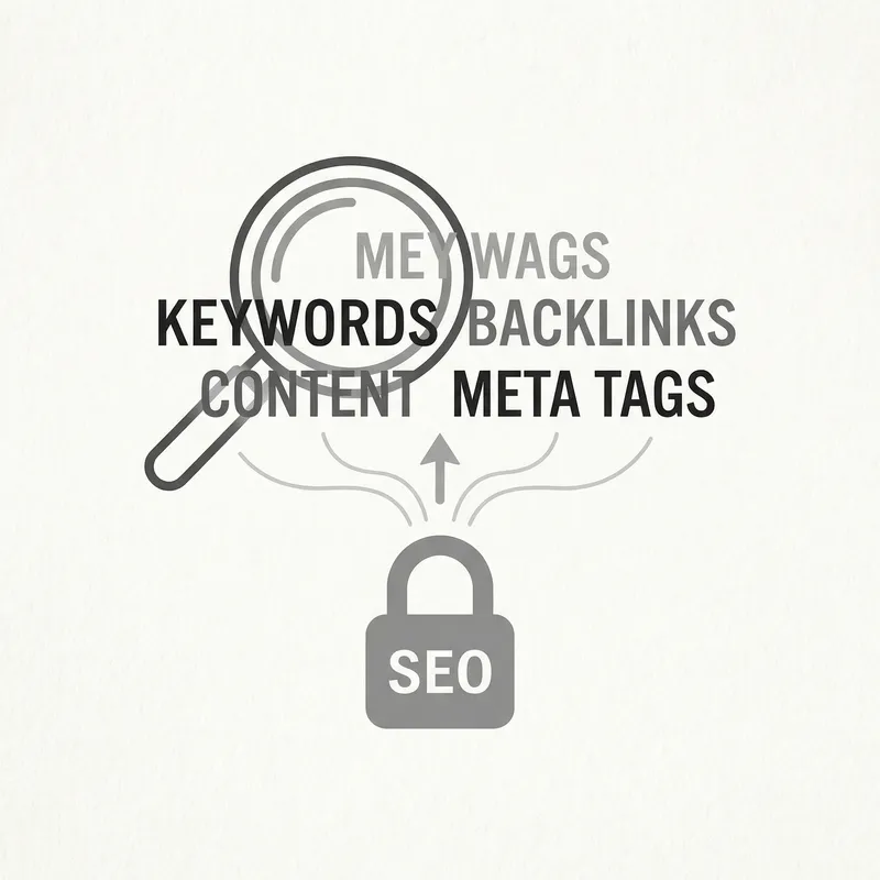SEO in Minimalist Style | Concept, Words, Clean Design