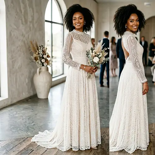 Unique Modern Lace Long Dress Design