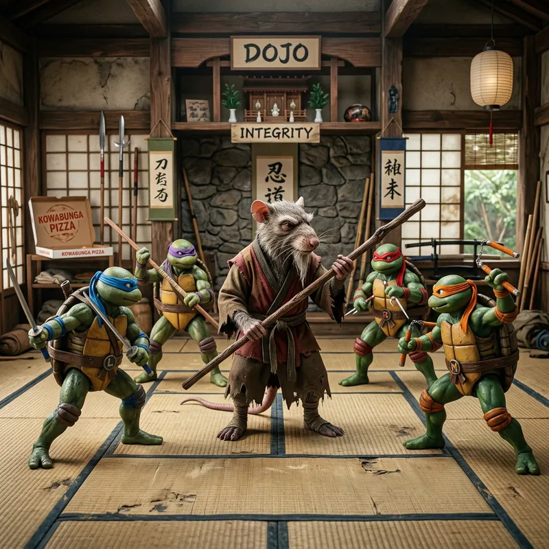Master Splinter vs Ninja Turtles: Leader Training Reptiles