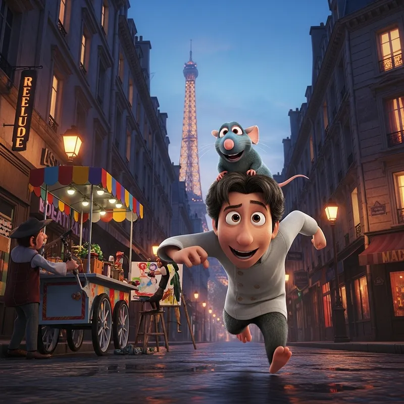 Ratatouille and Remy in the City