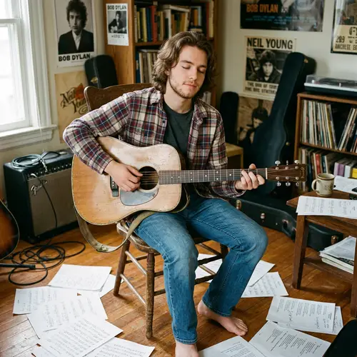 Passionate Musician: Liam Playing Acoustic Guitar