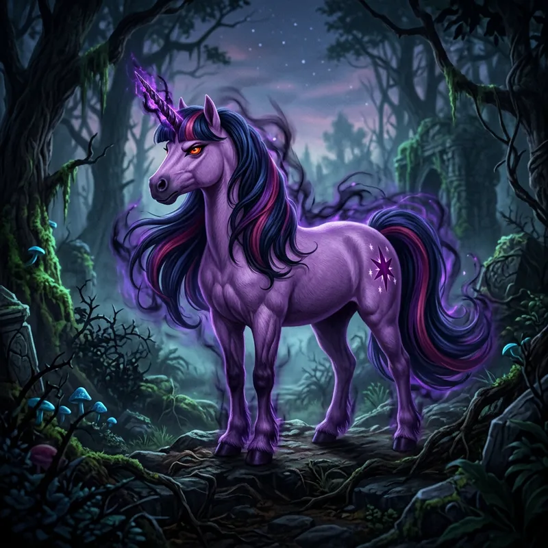 Malevolent Twilight Sparkle: Sinister Unicorn with Dark Aura Malevolent Twilight Sparkle: Sinister Unicorn with Dark Aura