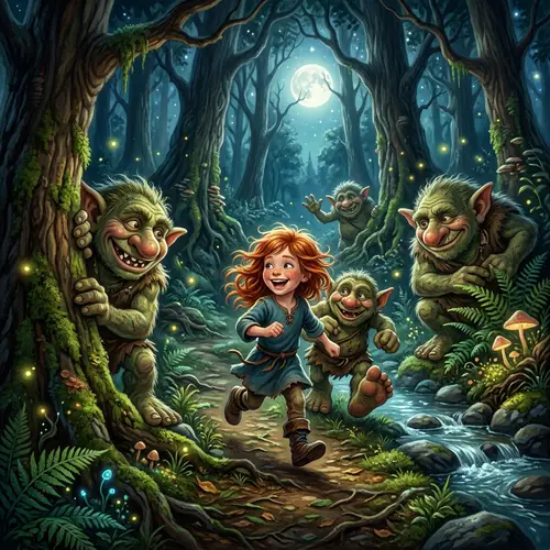 Enchanting Forest Hide and Seek with Trolls and Girl