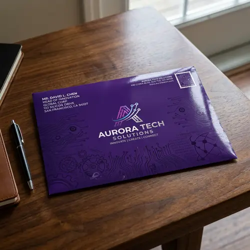 Elegant Purple A4 Envelope for IT Companies