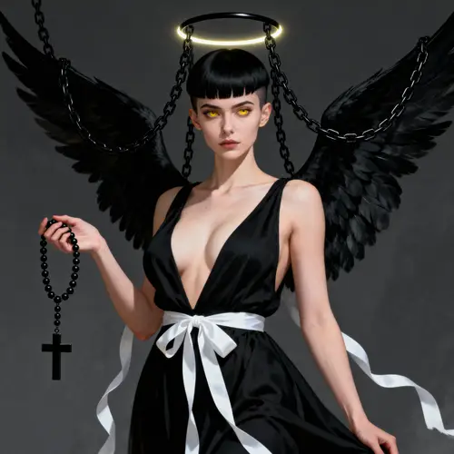 Biblically Accurate Black Winged Woman Art