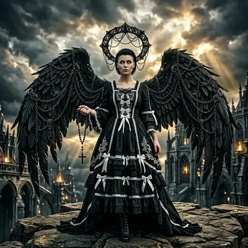 Biblically Accurate Black Winged Woman Art