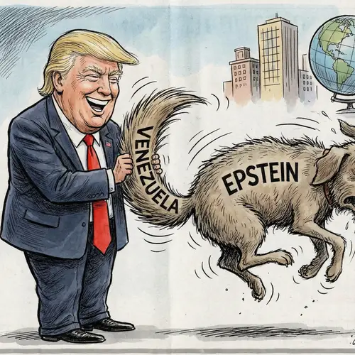 Trump's Political Cartoon: Venezuela & Epstein