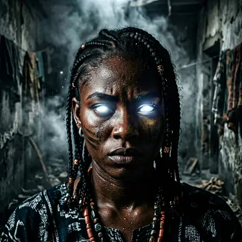 Eerie Portrait of a Nigerian Woman in Shadows