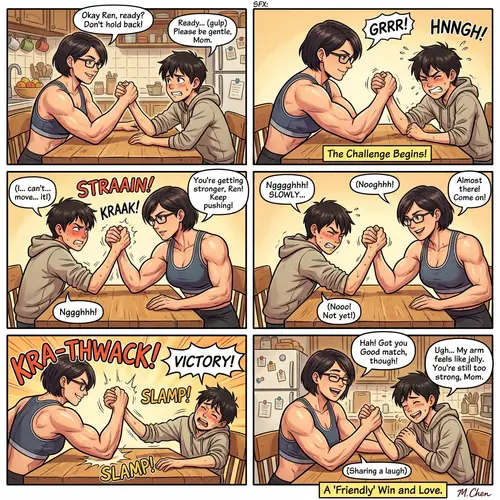 Friendly Arm-Wrestling Contest: A Comic Adventure