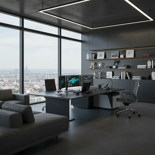 Stunning CEO Office: Modern & Tech-Savvy Design