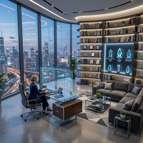 Stunning CEO Office: Modern & Tech-Savvy Design