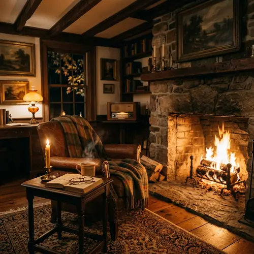 Vintage Autumn Night in the Cottage