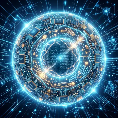 Célula con IA: Digital Intelligence Concept