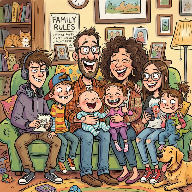Custom Family Caricature Cartoons