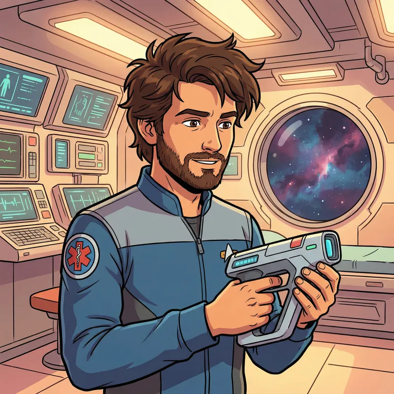 Spaceship Doctor - Brunette Man 2D Spaceship Doctor - Brunette Man 2D