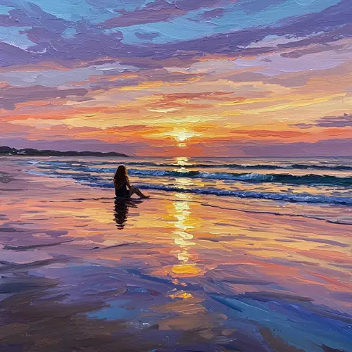 Stunning Oil Paint of a Beach