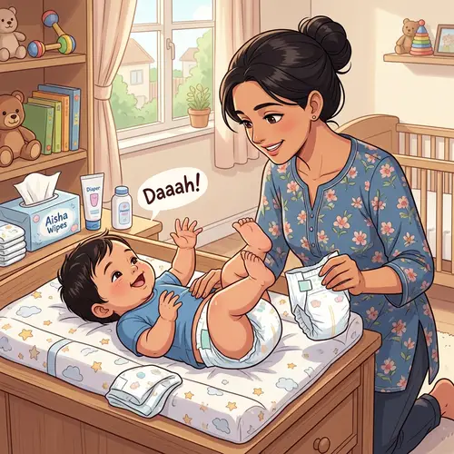 Anime Baby Diaper Change | Cute Mother Infant Moment