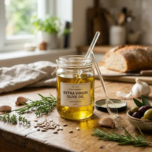 Golden Plant Oil in Glass Jar | Natural Ingredients